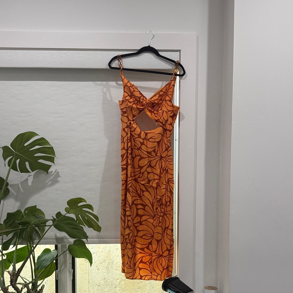 Orange Floral Women's Dress